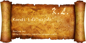 Kendi László névjegykártya